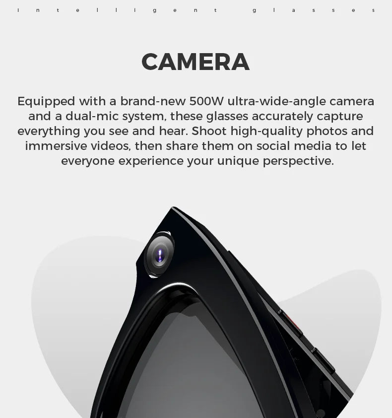004. Bluetooth AI shooting glasses Bluetooth call voice assistant real-time translation 5-megapixel shooting stabilization
