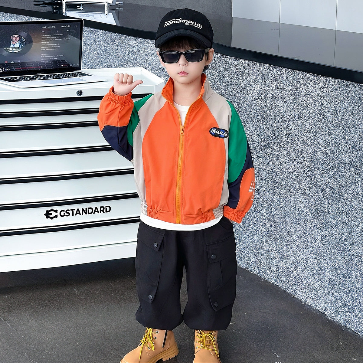 Boys Spring Autumn Cool Stylish Loose Fit Jacket