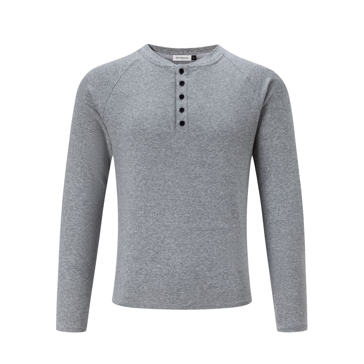 Long Sleeve Henley Neck Men's Knit T-Shirt