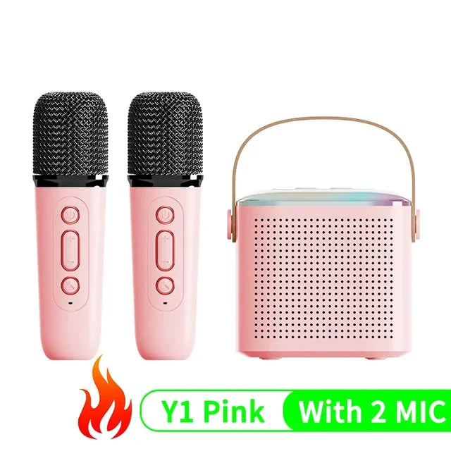 007. Y1 Portable and Mini Karaoke machine (Bluetooth speaker with Microphones)
