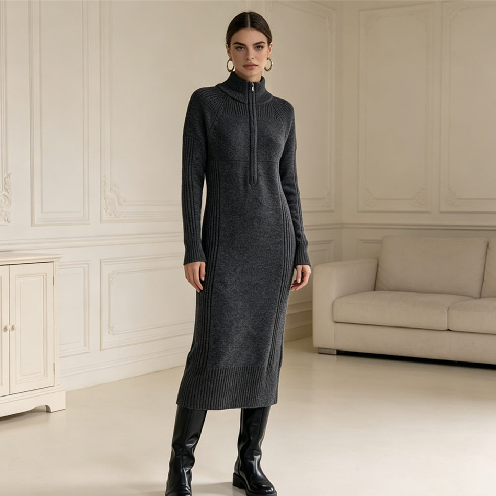 Half zip long sleeved skirt