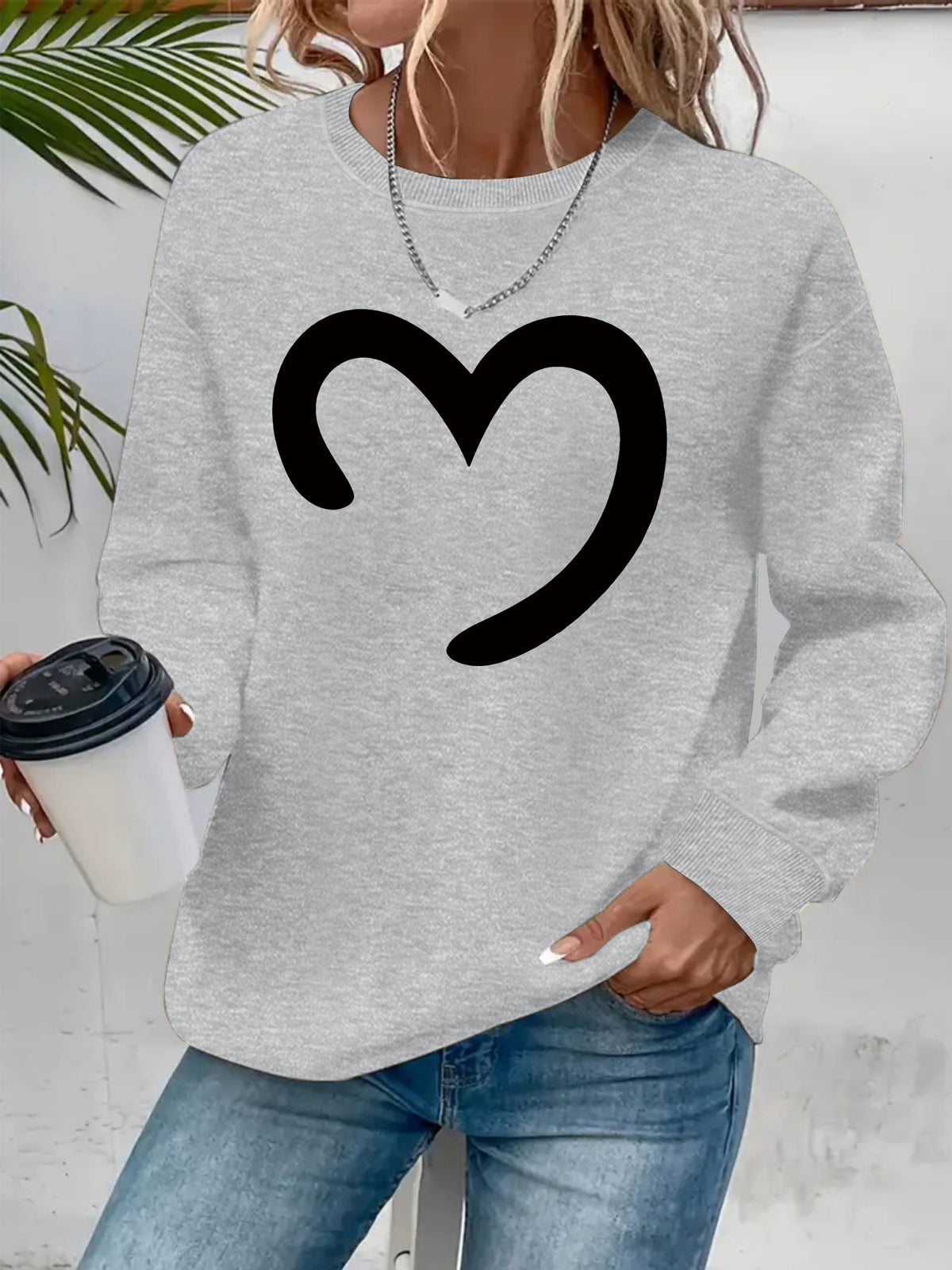 Round neck fleece hoodie