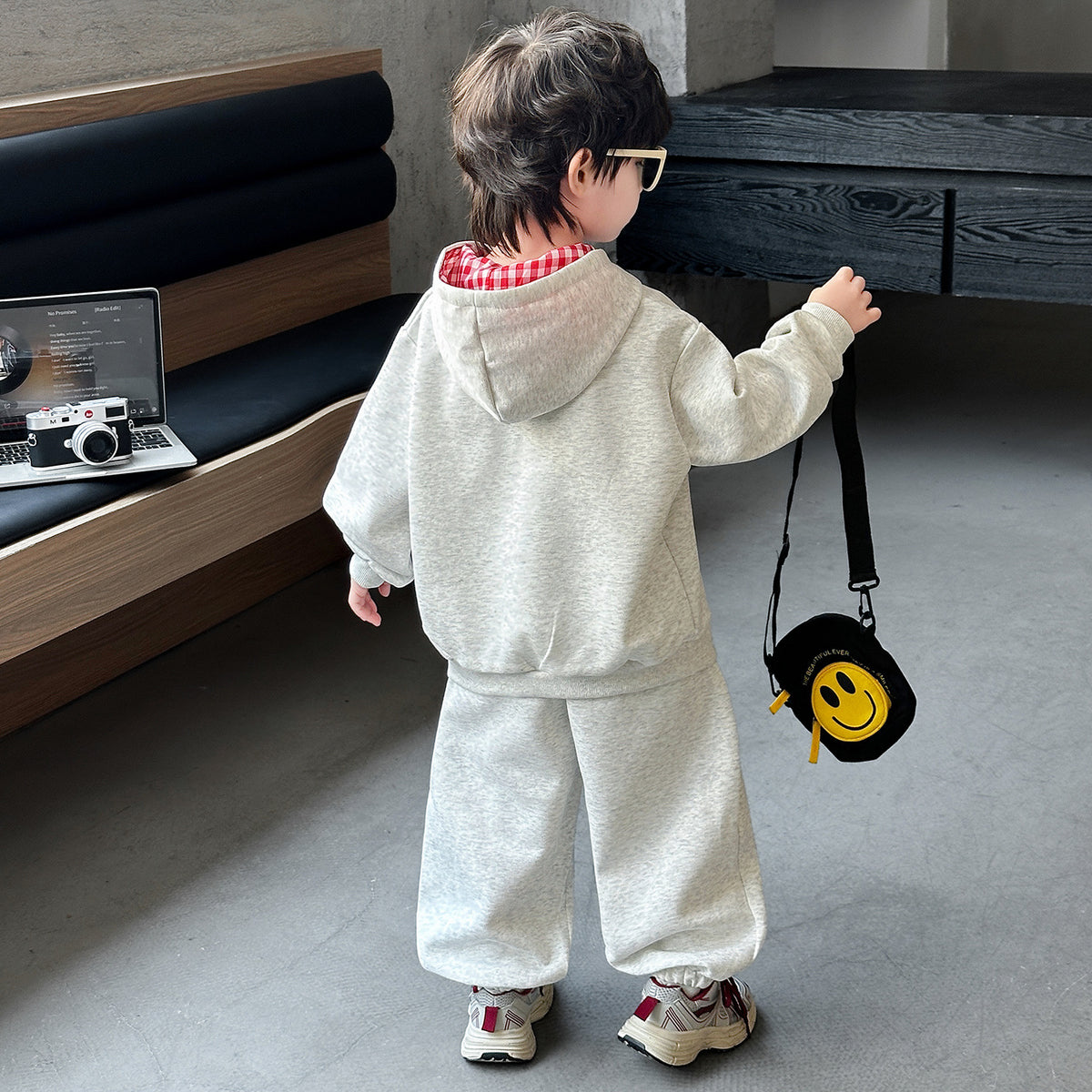 Boys Autumn Hooded Sweatshirt Set  Sporty Two-Piece Outfit