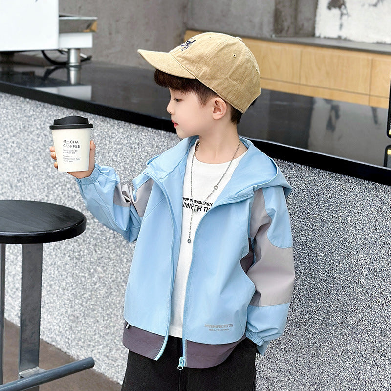 Boys' Windproof Windbreaker Jacket - Stylish Spring Autumn Outerwear