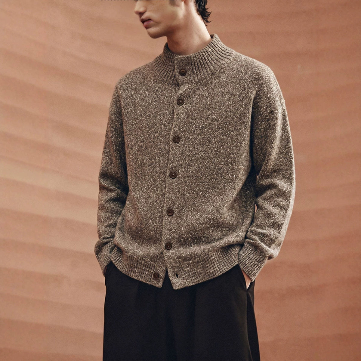 Stand up collar loose sweater