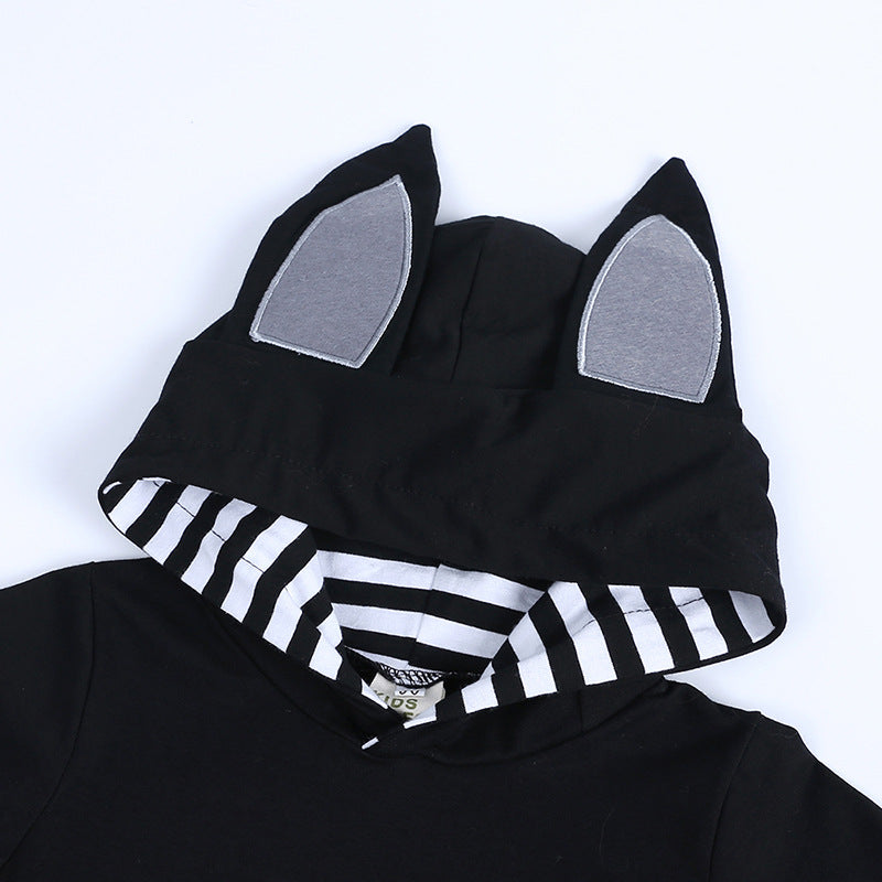 Halloween Autumn Baby Clothes Infant Outerwear Newborn Long Sleeve Hooded Romper Bat Design Crawler Suit
