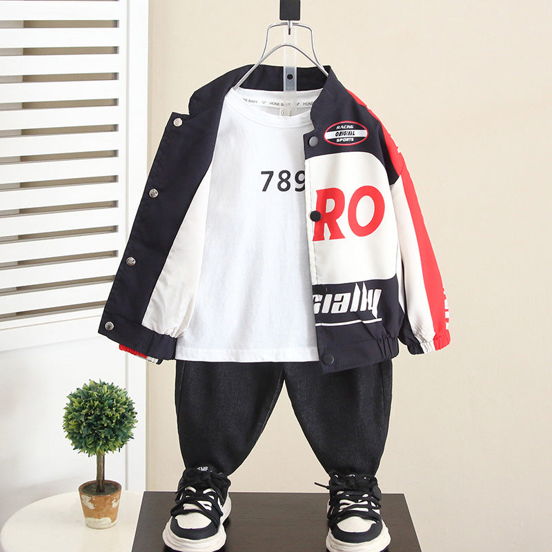 Boys Streetwear Motorcycle Jacket Cool Hip Hop Outerwear
