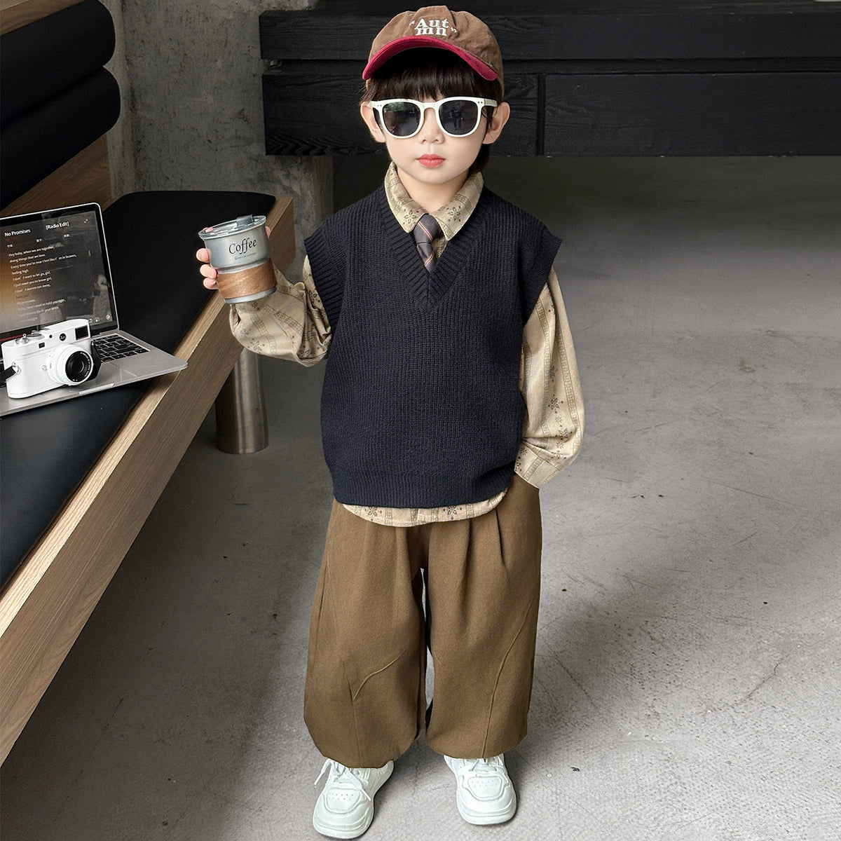 Stylish Boys Spring Autumn Sweater 3-Piece Set
