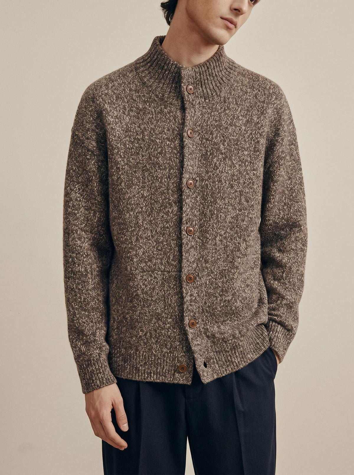 Stand up collar loose sweater