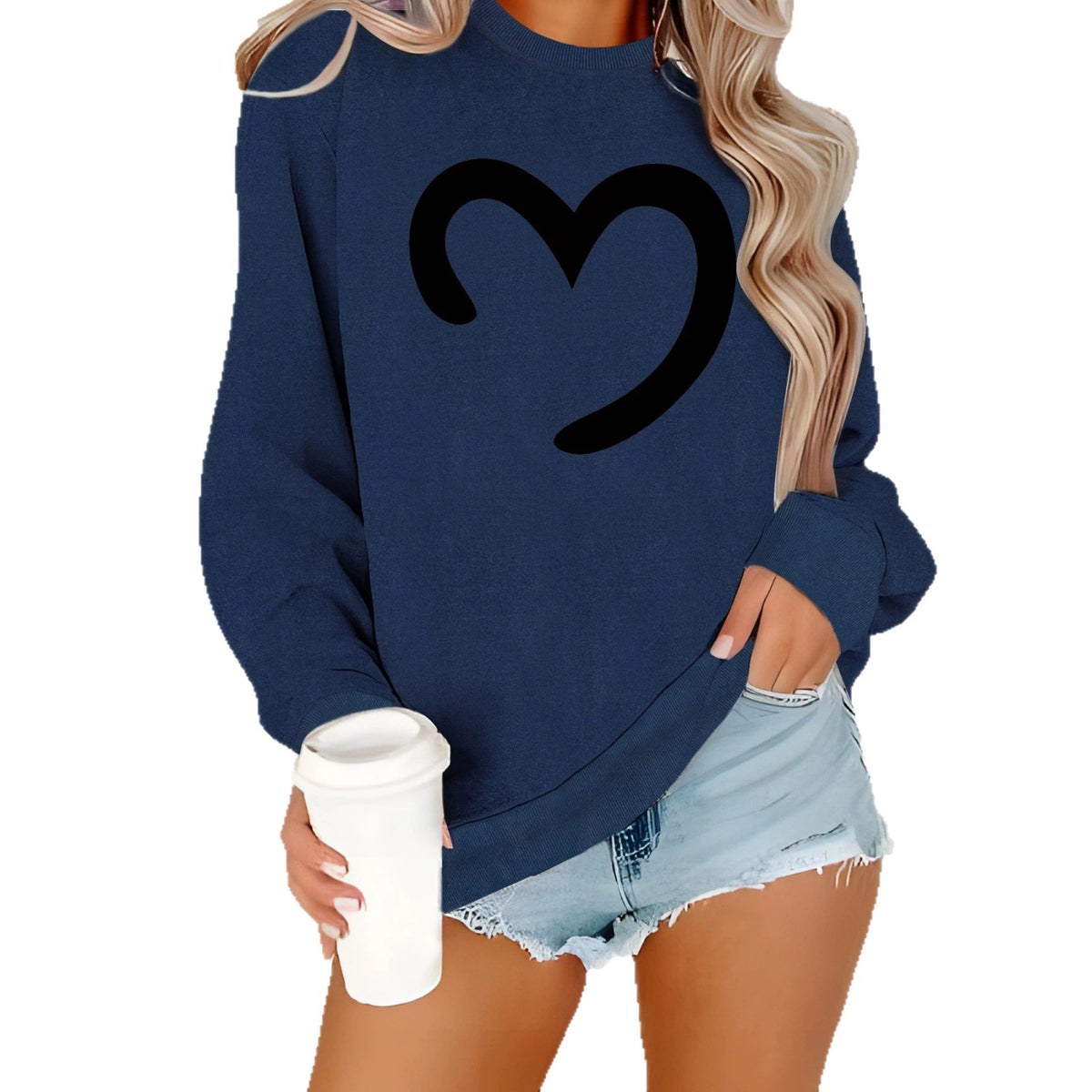 Round neck fleece hoodie