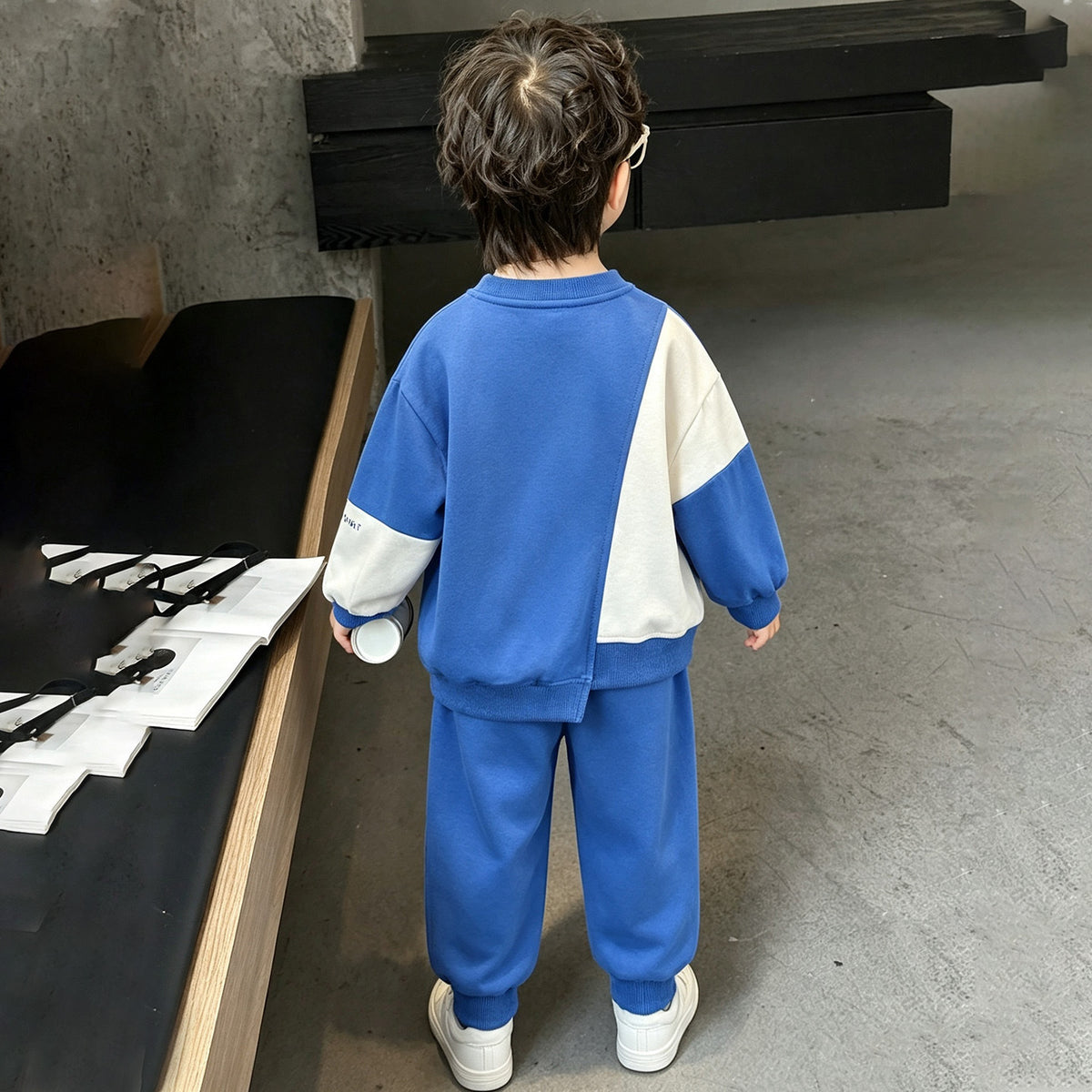 Boys' Autumn Spring Trendy Cool Sportswear Hoodie Sweatshirt and Pants Two-Piece Set