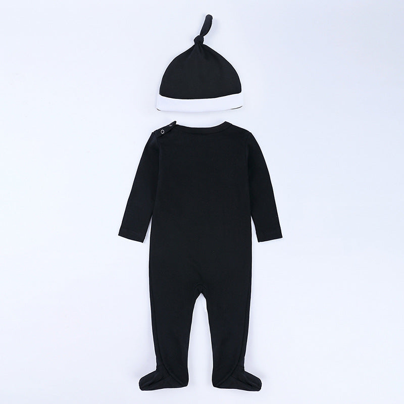 Children's Clothing Autumn Cotton Long Sleeve Romper with Hat Set Halloween Costume Baby Onesie