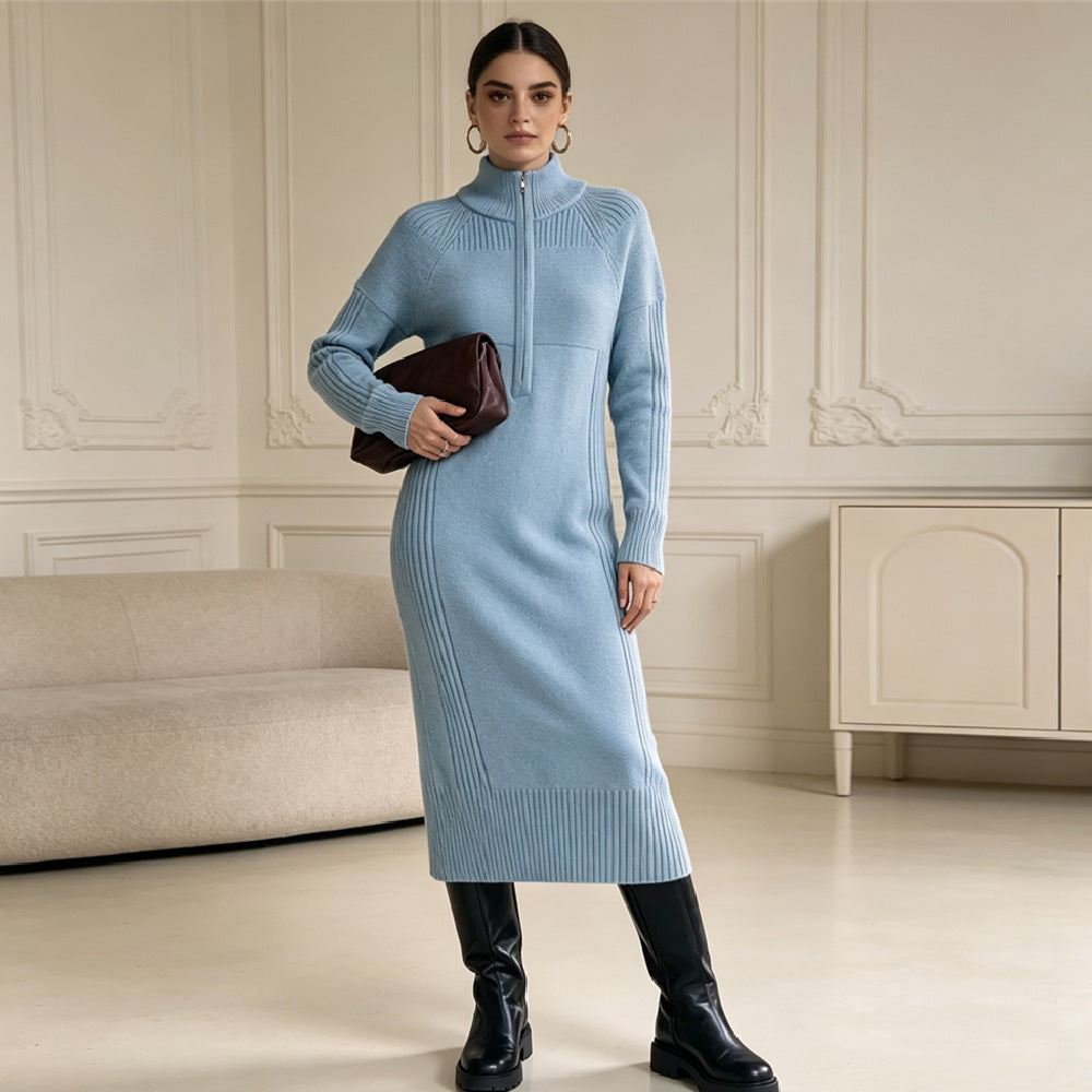 Half zip long sleeved skirt