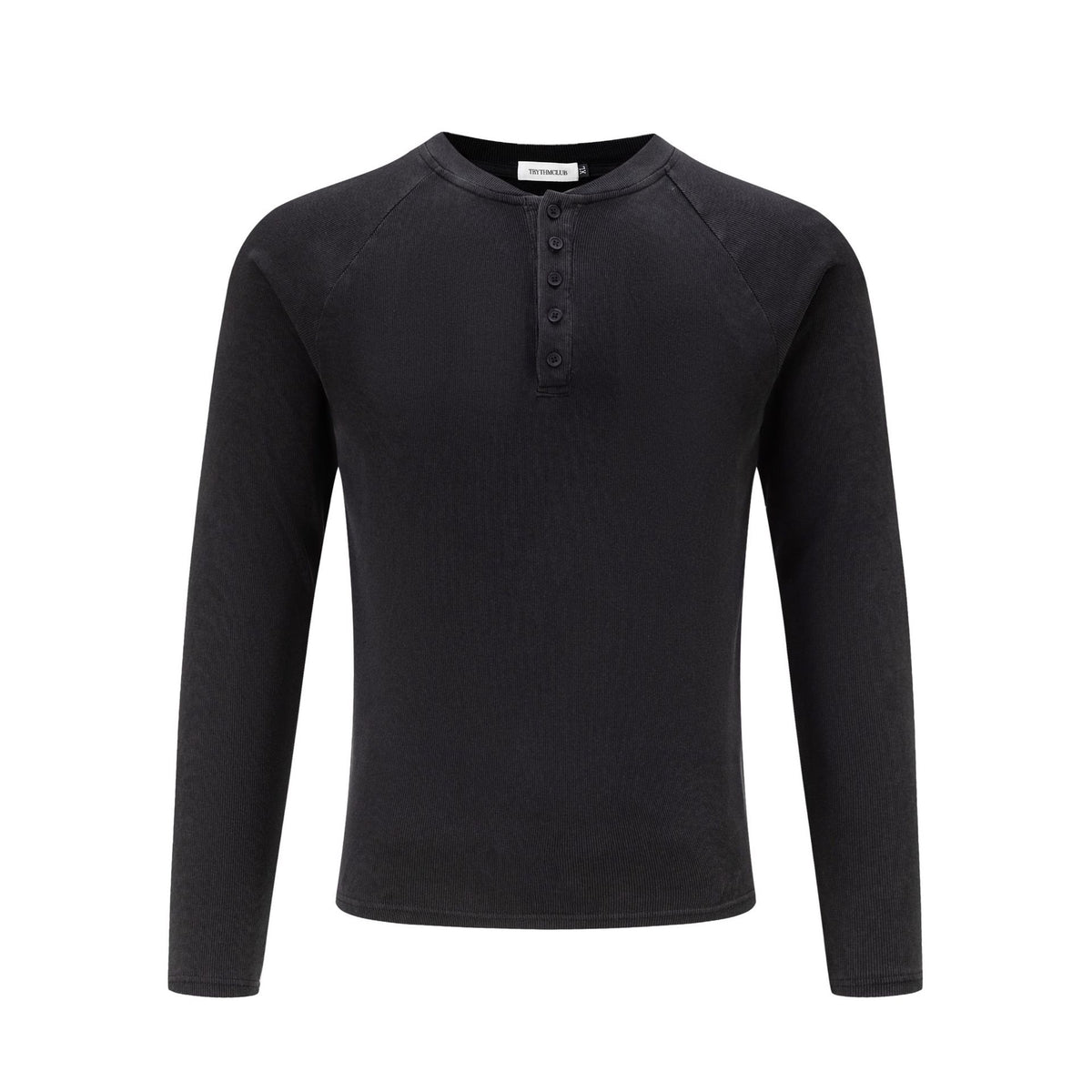 Long Sleeve Henley Neck Men's Knit T-Shirt