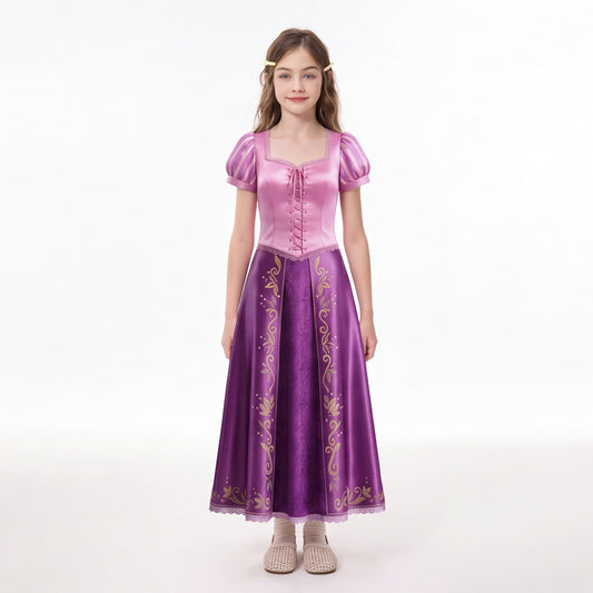 Fairy Tale Princess Rapunzel Cosplay Costume Long Dress for Halloween Performance and Stage Wear