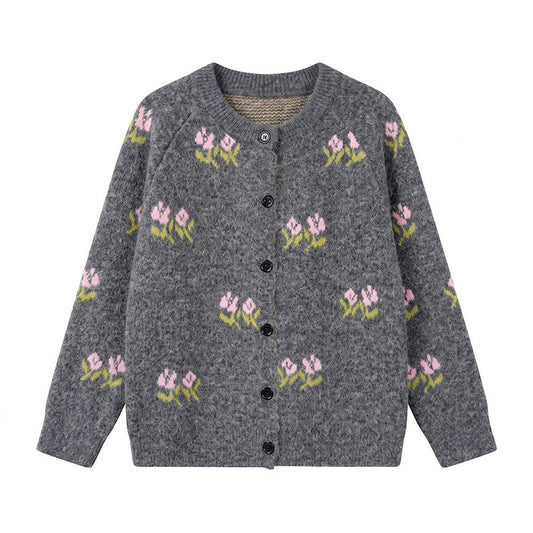 Embroidered cardigan sweater
